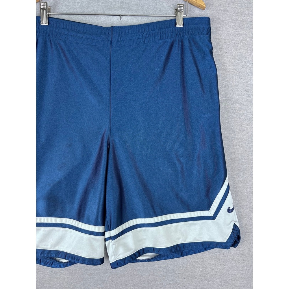 Nike Mens Basketball Shorts Blue White Striped Athletic Gym Large Dazzle‎ Shiny